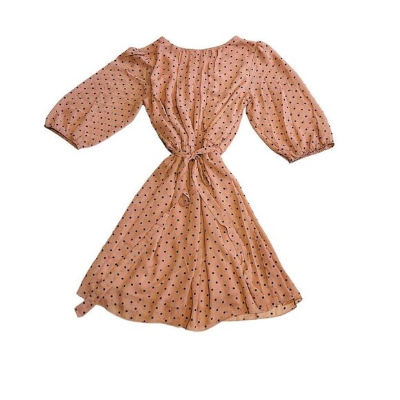 10/$25🦋 En Focus Pink & Black Polka Dot 3/4 Sleeve Belted Dress - 14W - Picture 7 of 14